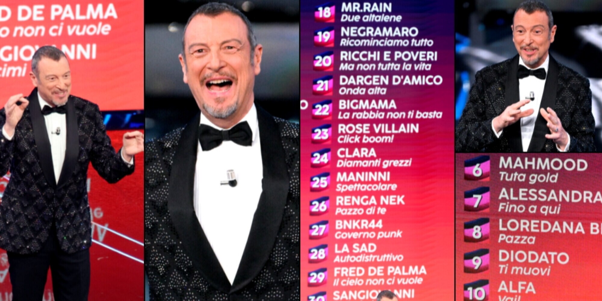 Sanremo, classifica 30 cantanti: Geolier primo tra i fischi. E Amadeus...