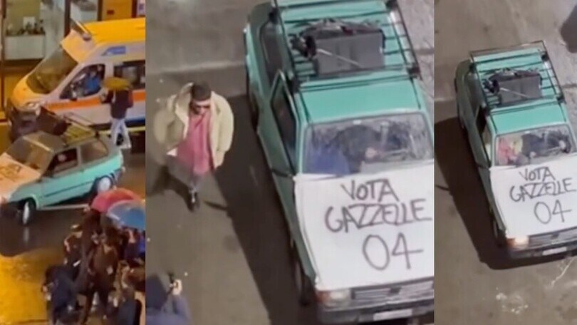 Gazzelle e l'ingresso a Sanremo su una vecchia Fiat Panda VIDEO