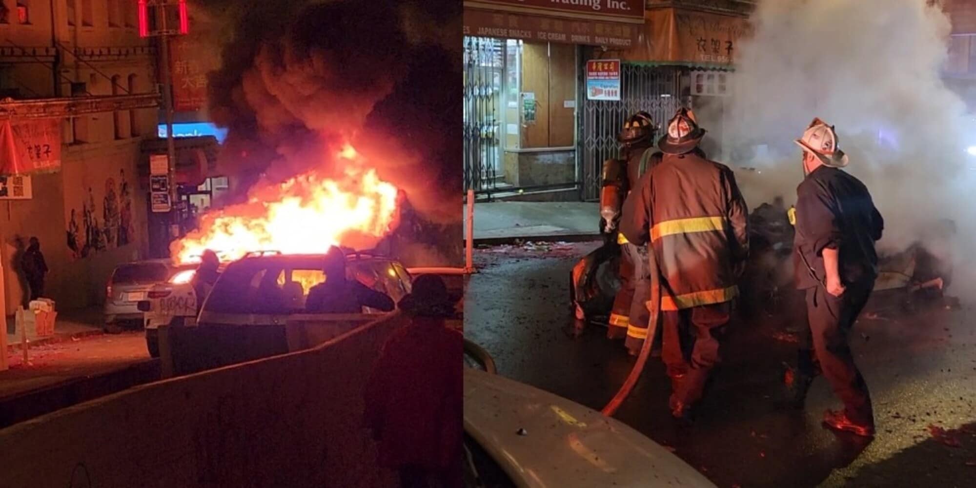 Robotaxi vandalizzato e incendiato da una folla impazzita a San Francisco