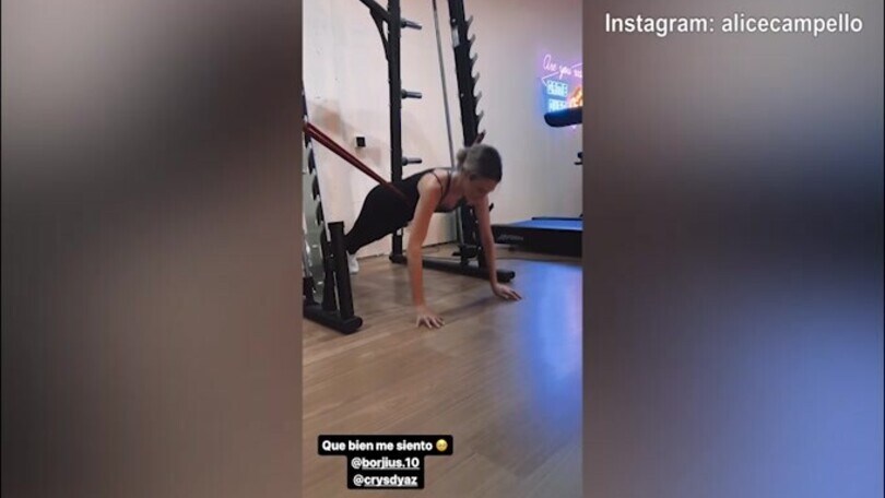 Lady Morata si tiene in forma allenandosi duramente
