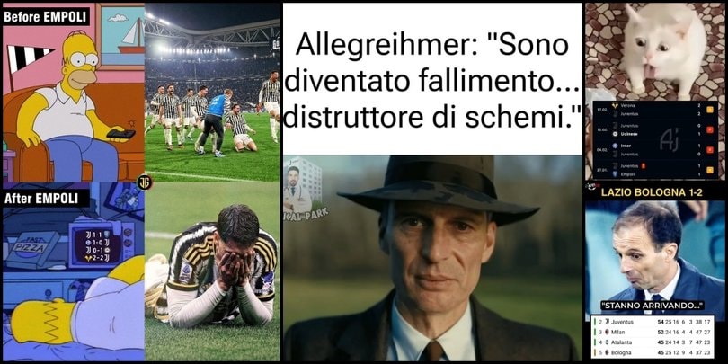 Ironie social Juve, dalla rincorsa all'Inter alla corsa Champions. E il Bologna...