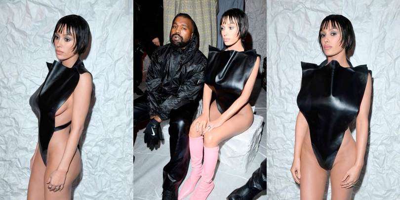 Bianca Censori e il look stravagante: indossa solo un body di pelle