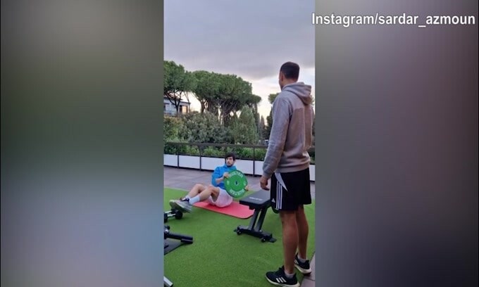 Roma, Azmoun al lavoro con il proprio preparatore