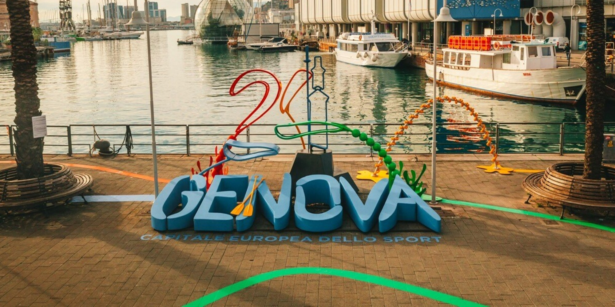 Un’installazione artistica per celebrare lo sport e Genova in tutta la sua bellezza