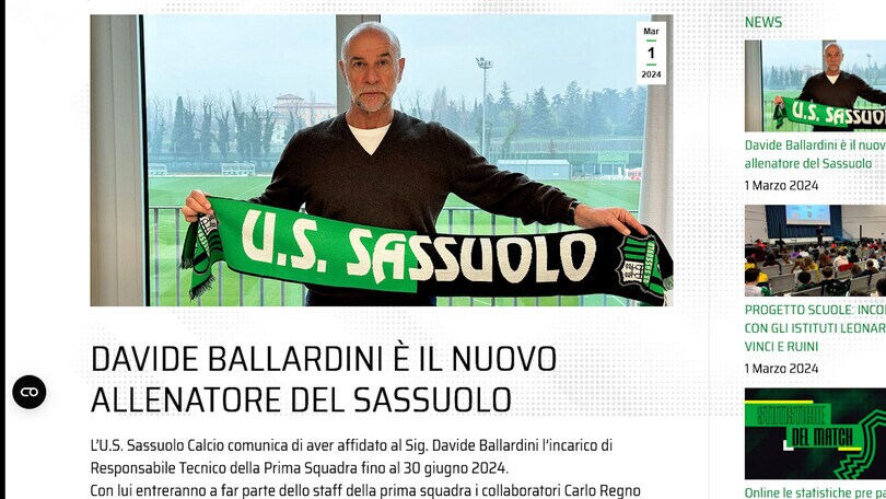 Ufficiale, Sassuolo: Ballardini è il nuovo allenatore