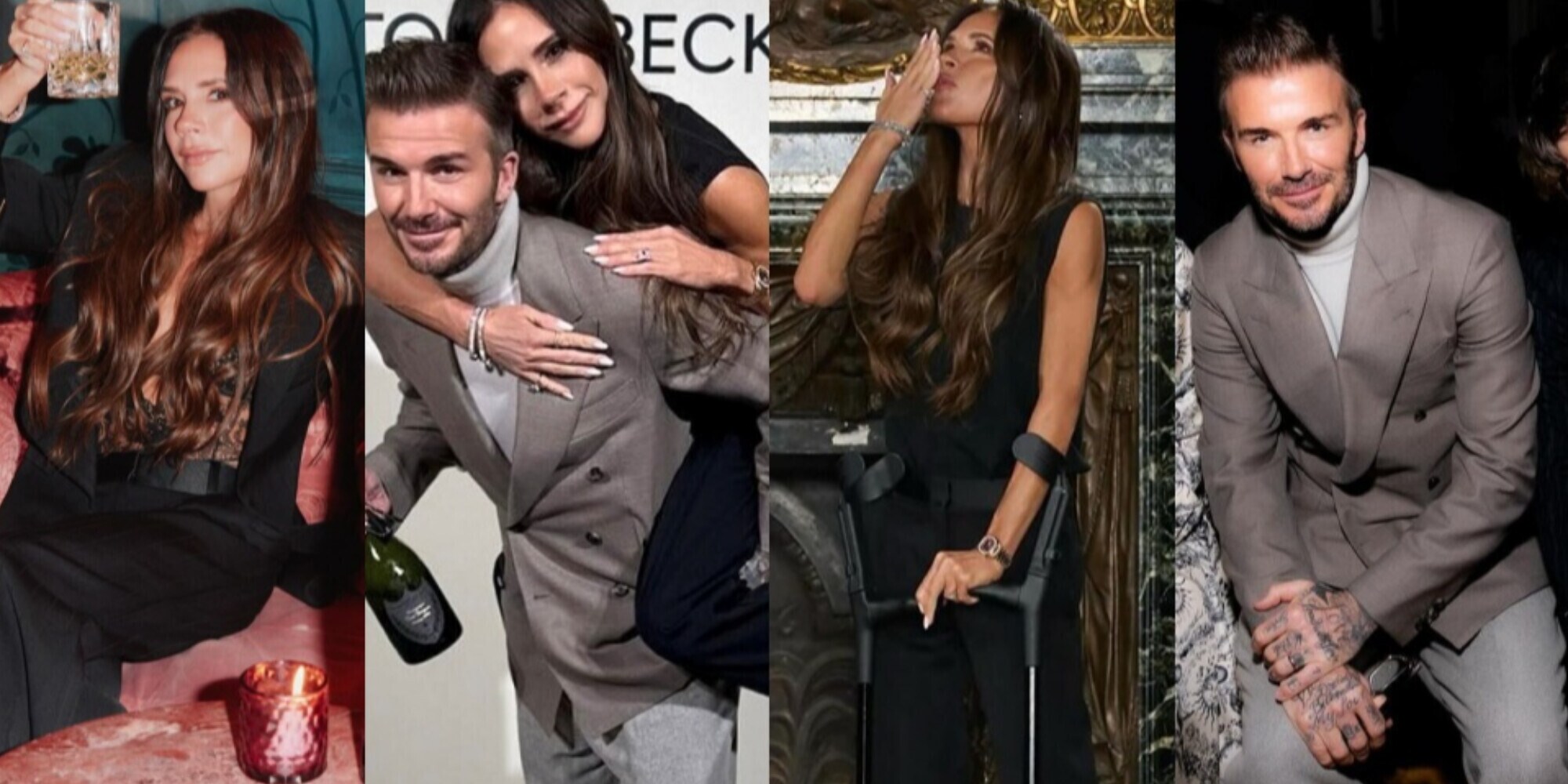 Victoria Beckham in stampelle alla Parigi Fashion Week: la dedica di David