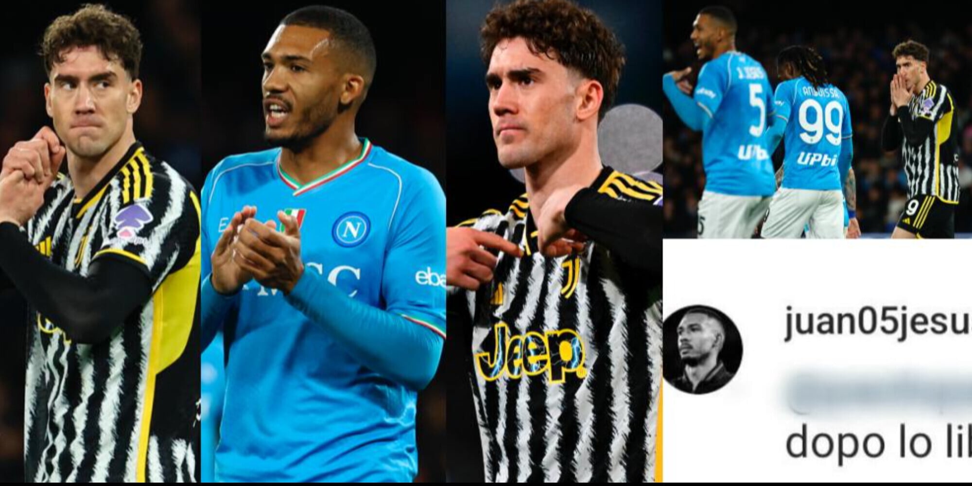 Juan Jesus bullo, sfottò a Vlahovic e ira dei tifosi Juve: "Lo libero..."