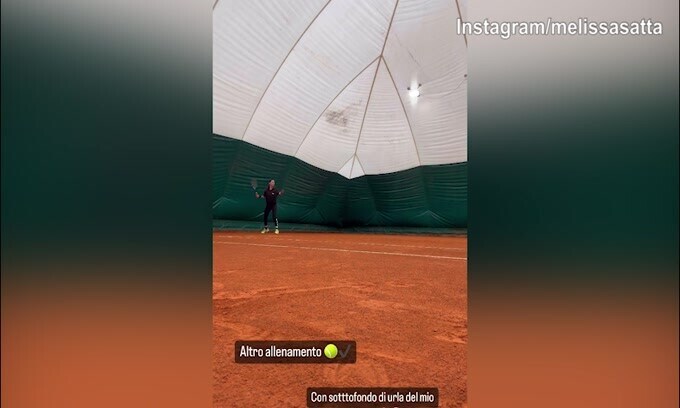 Tennis, nuovo talento in vista? Ecco come si allena Melissa Satta