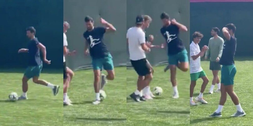 Djokovic show, ma non con la racchetta...colpo di tacco e che esultanza!