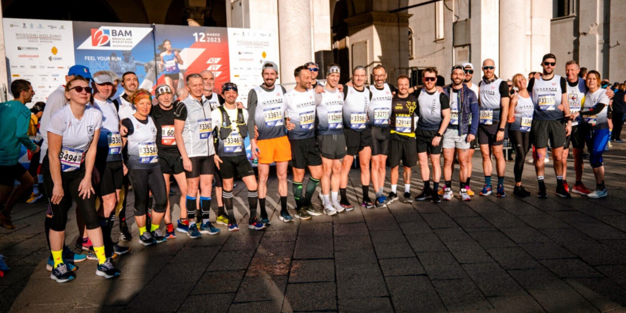 Giorgio Calcaterra al via della 21k a Brescia Marathon dei record