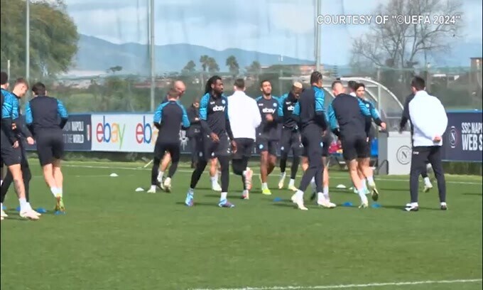 Allenamento del Napoli prima della trasferta di Champions League