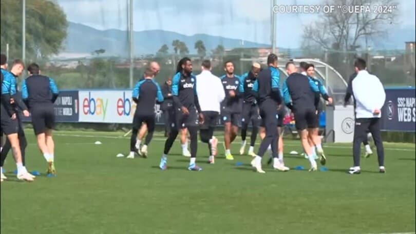 Allenamento del Napoli prima della trasferta di Champions League