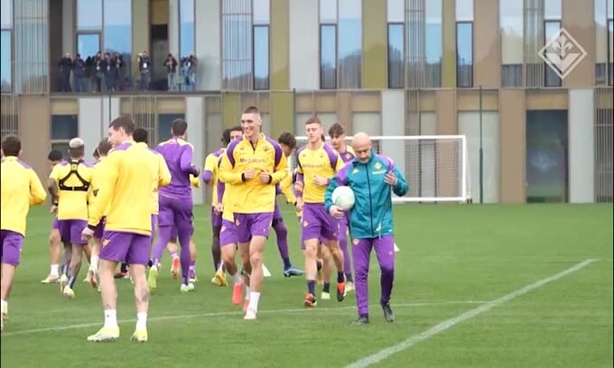Fiorentina: allenamento prima della sfida europea contro il Maccabi