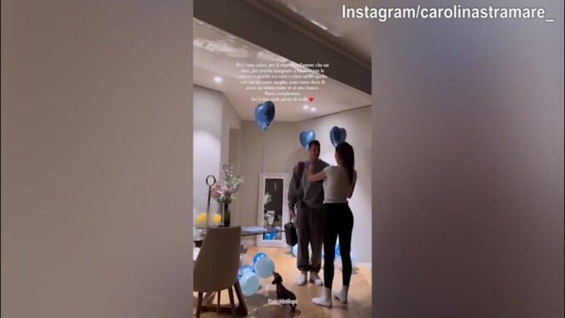 Pellegri rientra a casa, la torta a sorpesa di Carolina...