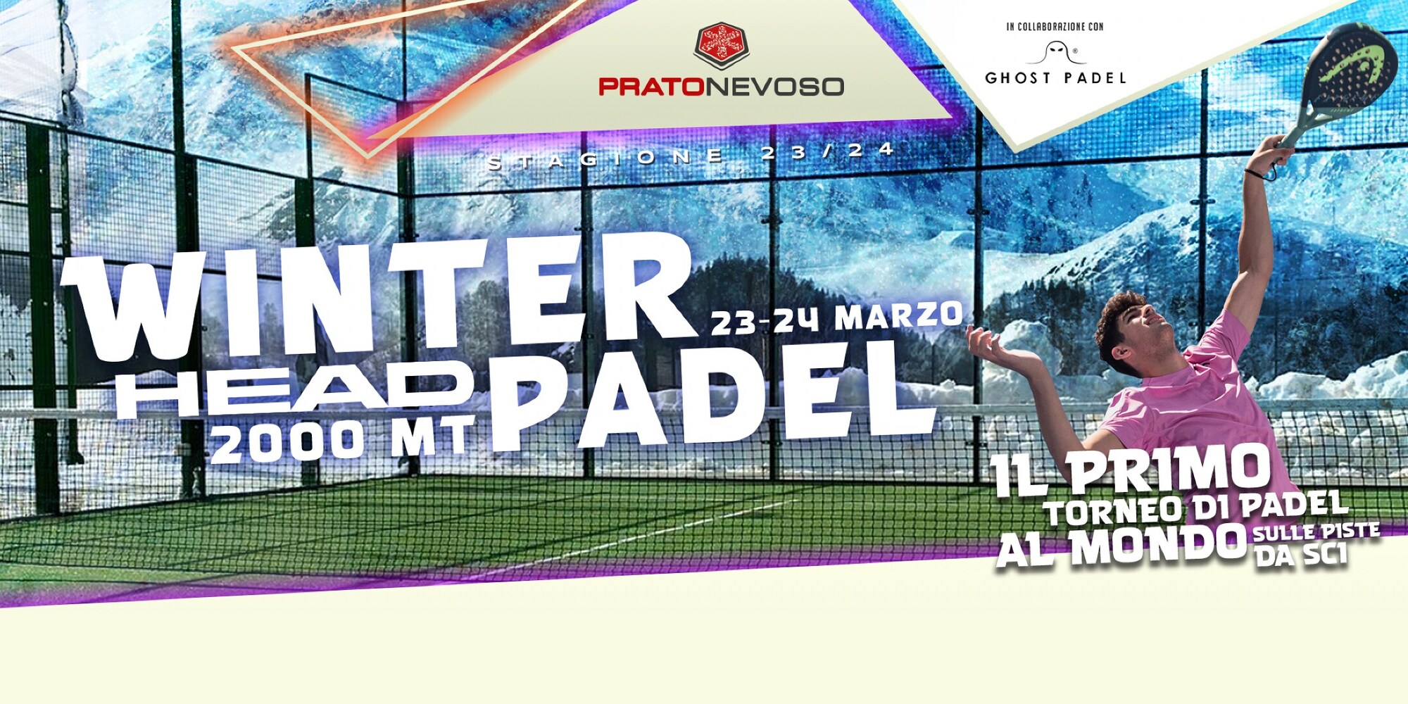 Padel, a Prato Nevoso il primo torneo al mondo sulle piste da sci a 2000 metri