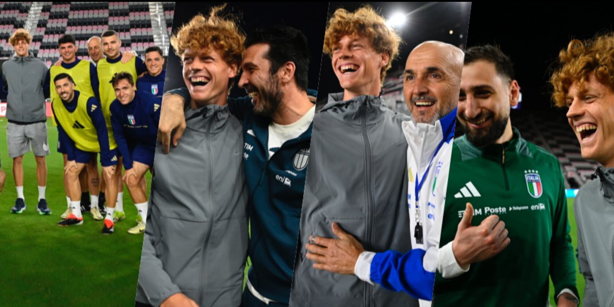 Sinner incontra l’Italia a Miami: sorrisi e abbracci con Spalletti e Buffon