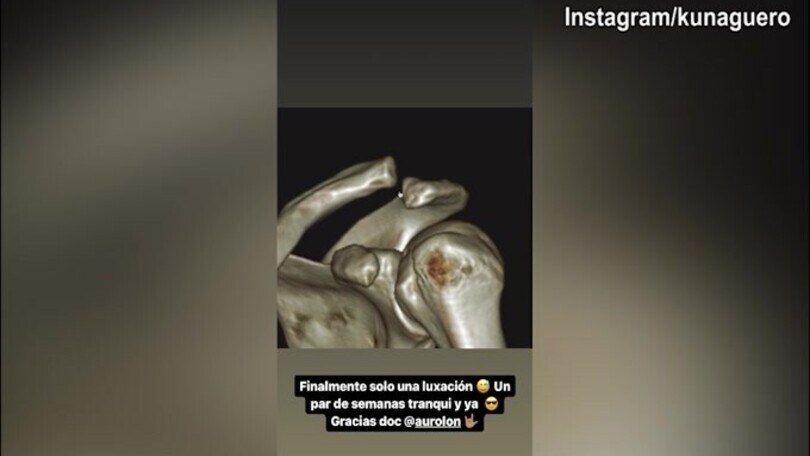 Aguero "esulta": "Fortunatamente solo una lussazione"
