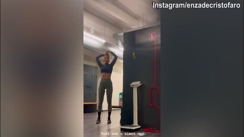 Lady D'Ambrosio all'opera in palestra