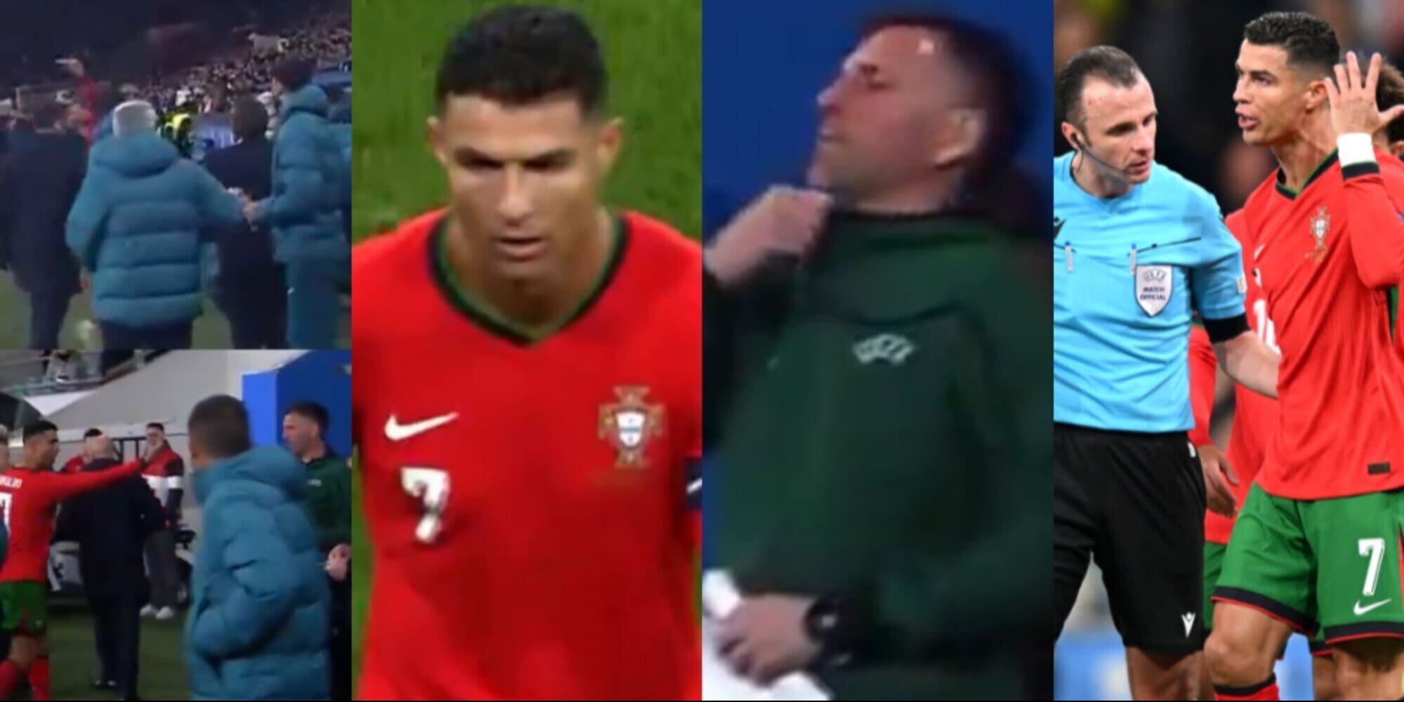 Ronaldo, ko e rabbia: i gesti in faccia al quarto uomo che reagisce così