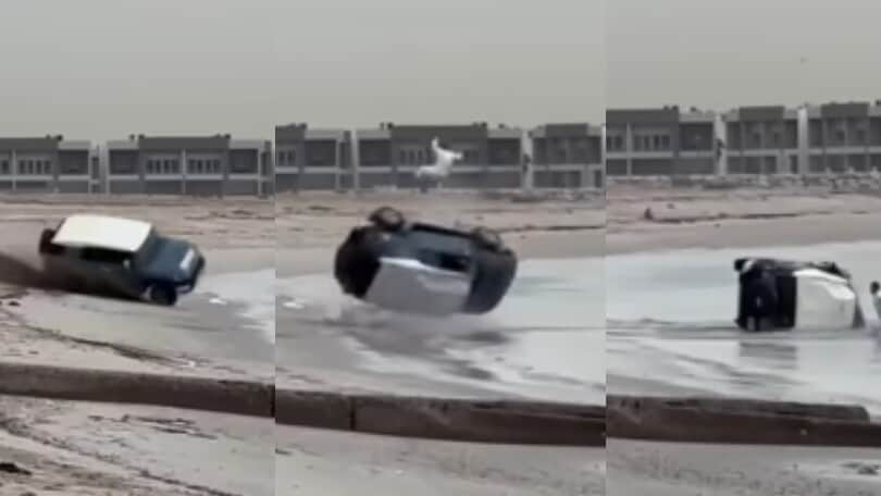 Perde il controllo del Suv e si ribalta: uomo catapultato in mare