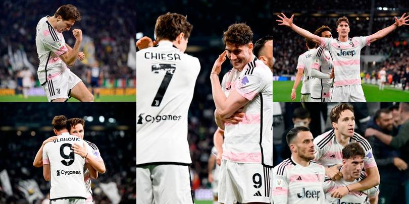 Chiesa e Vlahovic, esultanza show dopo i gol vittoria alla Lazio