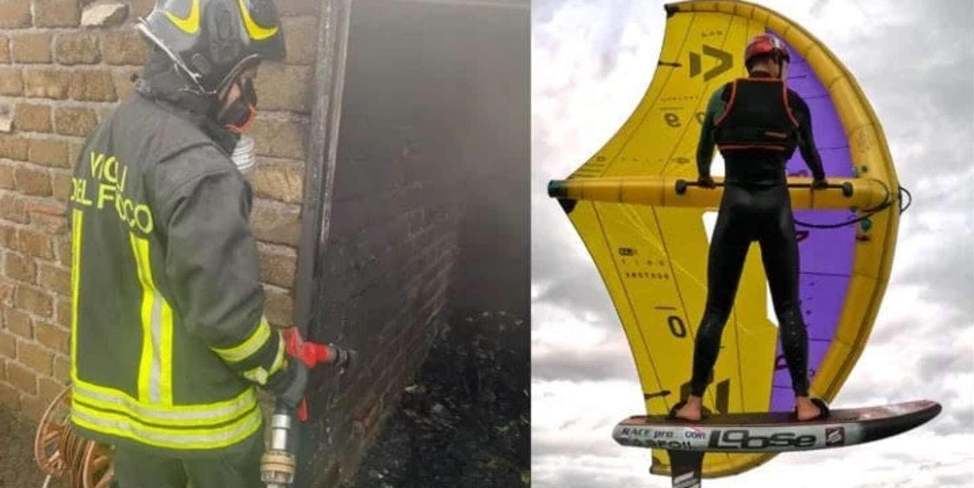 Campione di Wing Foil perde l’attrezzatura in un incendio: la raccolta fondi per farlo tornare in acqua