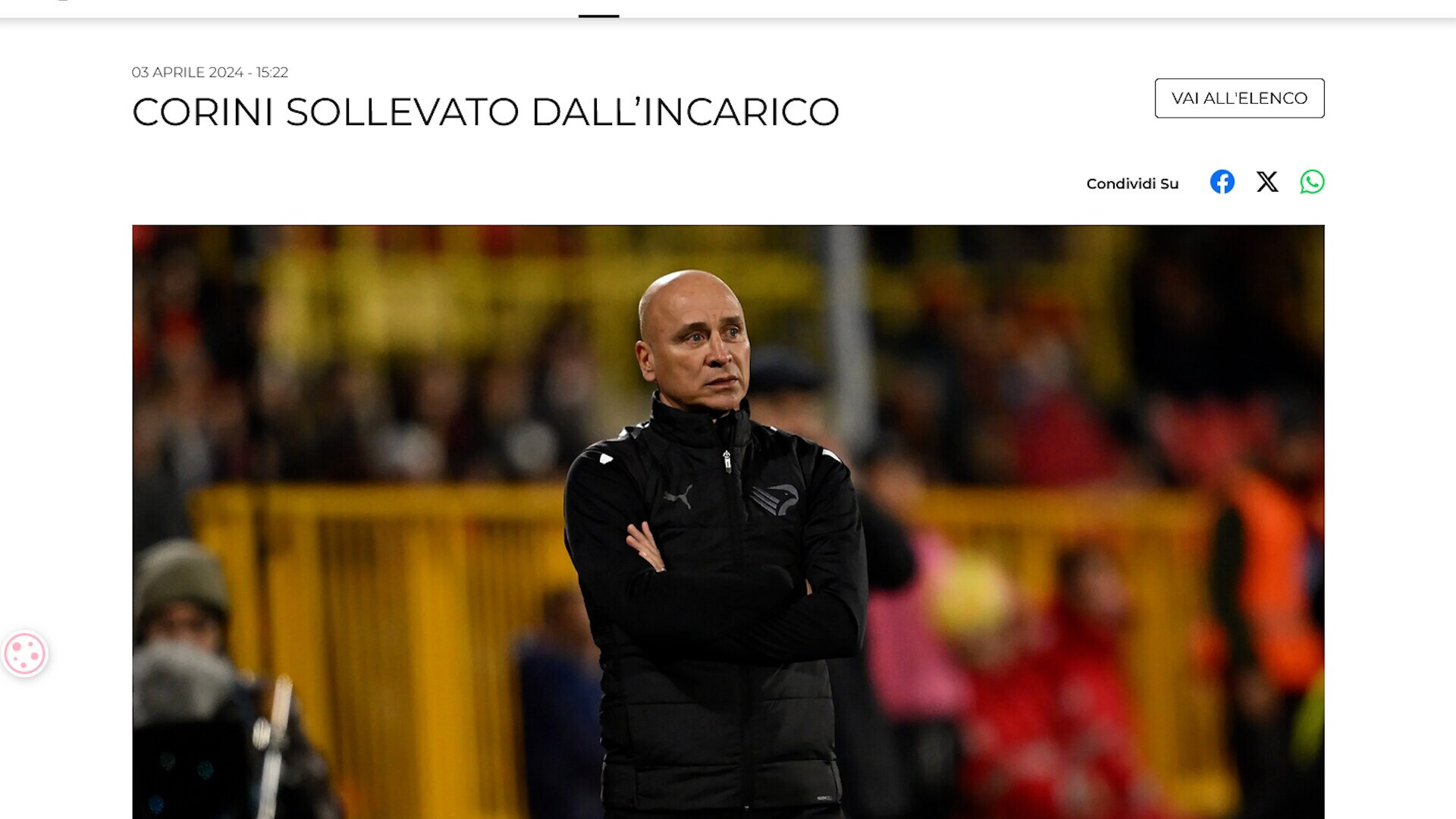 Ufficiale: Corini esonerato dal Palermo
