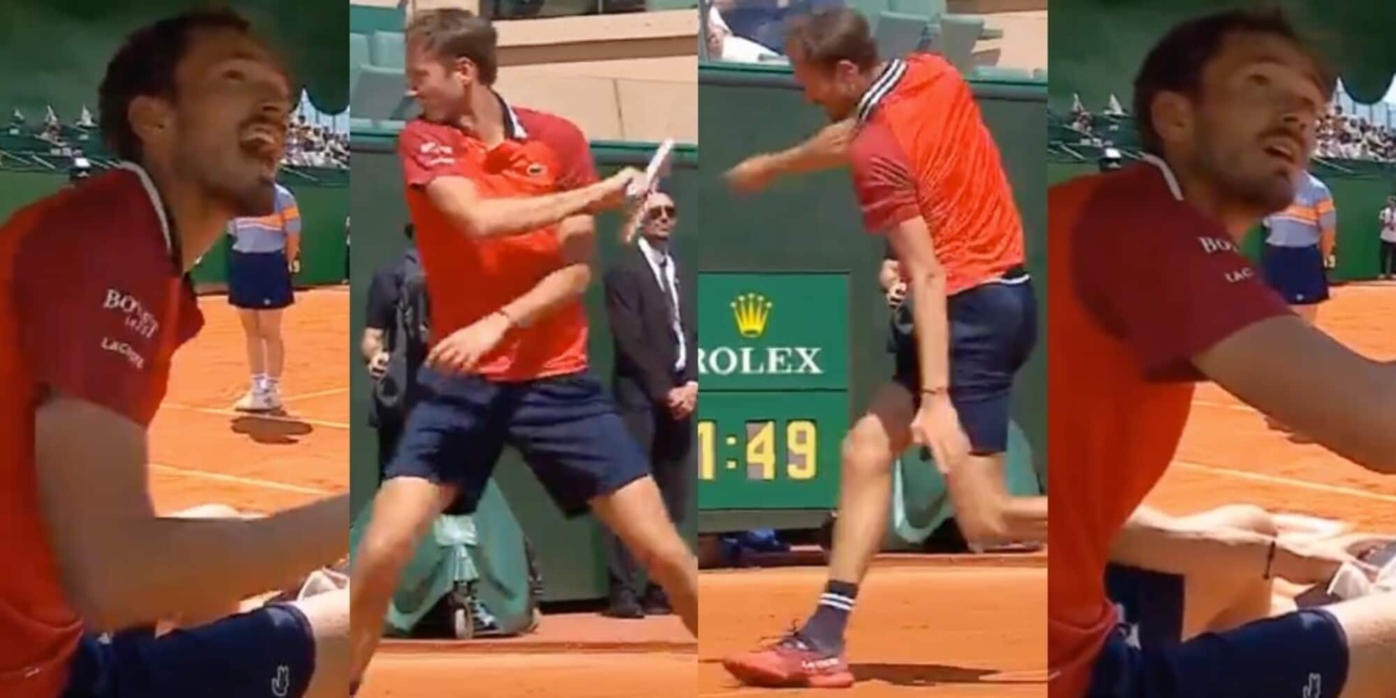 Medvedev, ko e fischi: lancia la racchetta, sbraita e serve l’assist a Sinner