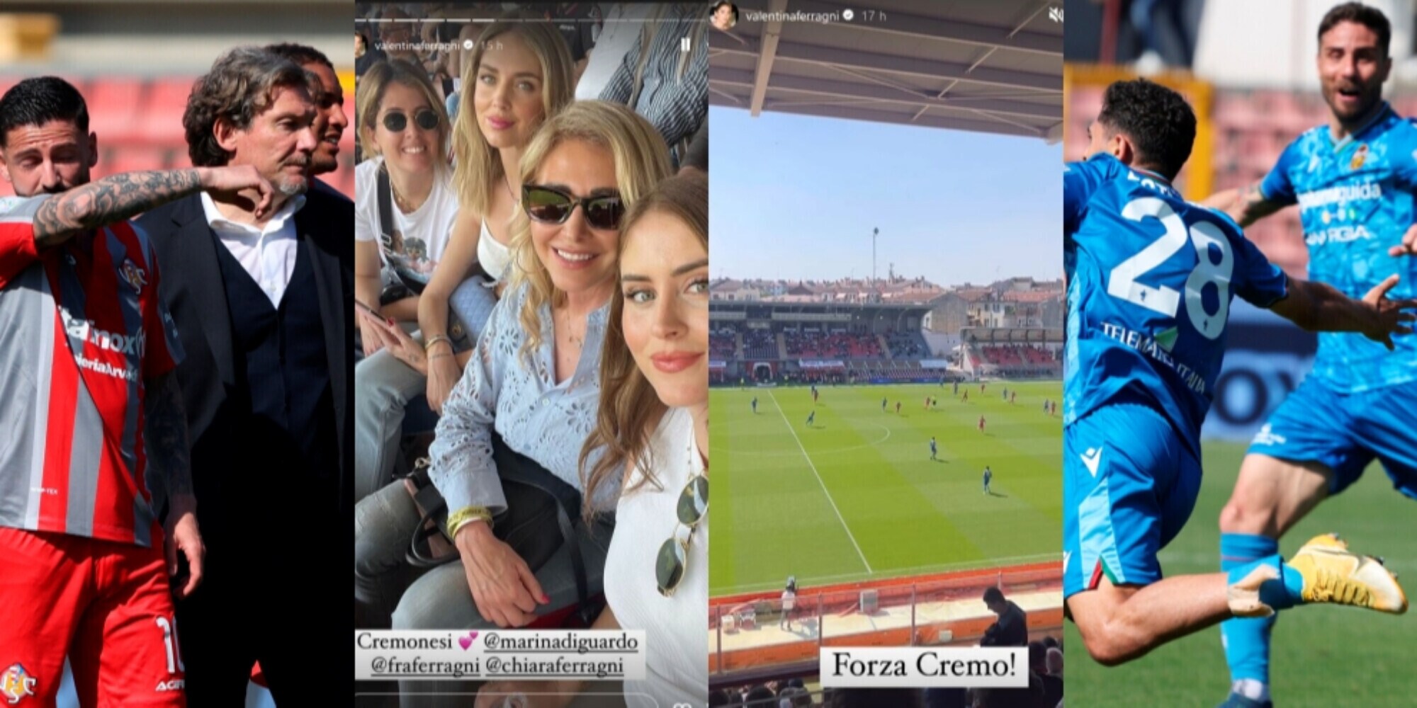 Chiara Ferragni va a tifare Cremonese, la Ternana sbanca lo Zini