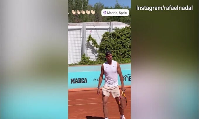Tennis, il duro allenamento di Nadal a Madrid