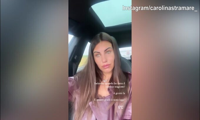 Carolina Stramare delusa dal freddo: "Quanti gradi ci sono oggi?"