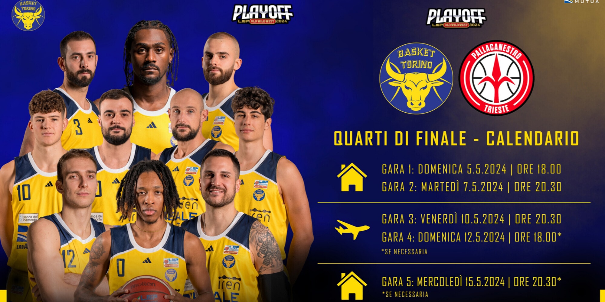 Playoff Basket Torino-Pallacanestro Trieste: Calendario e Info Biglietti