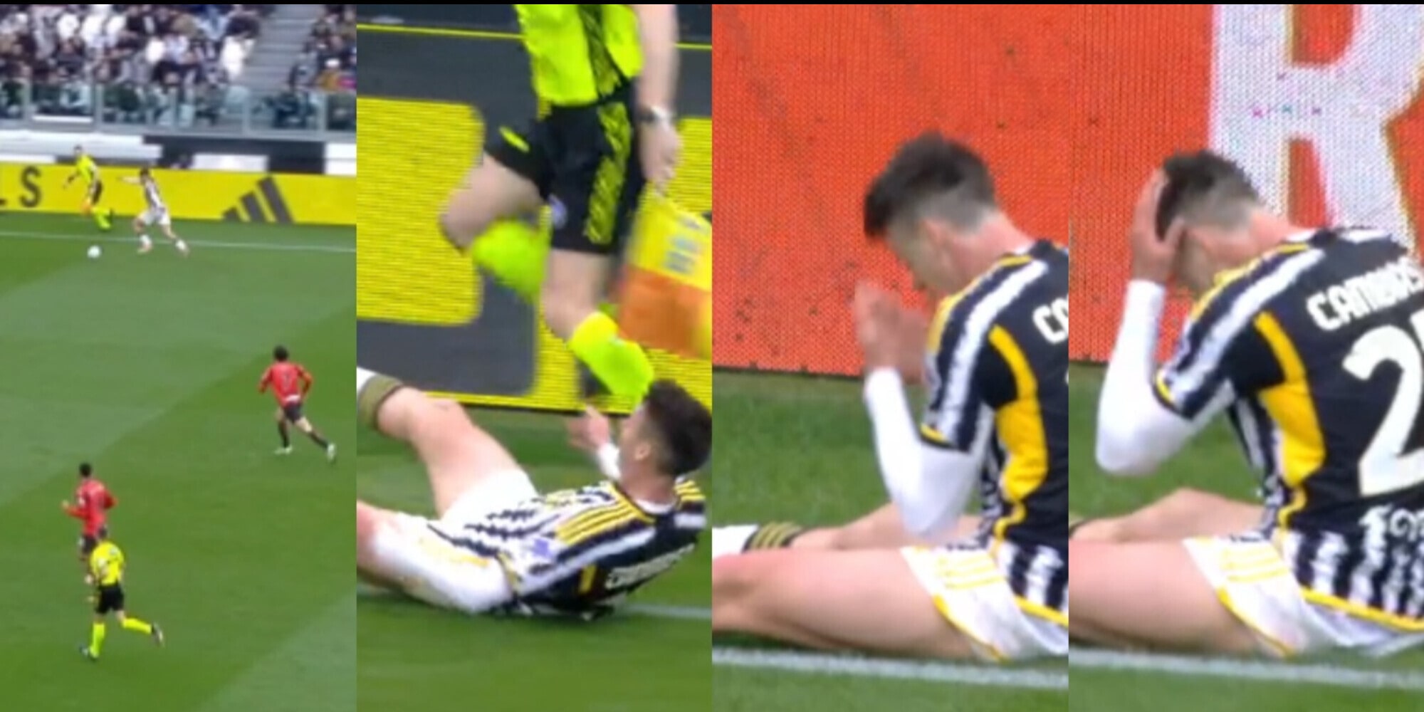 Juve, la sagra dell'errore: Cambiaso Tafazzi si prende a schiaffi per uno stop