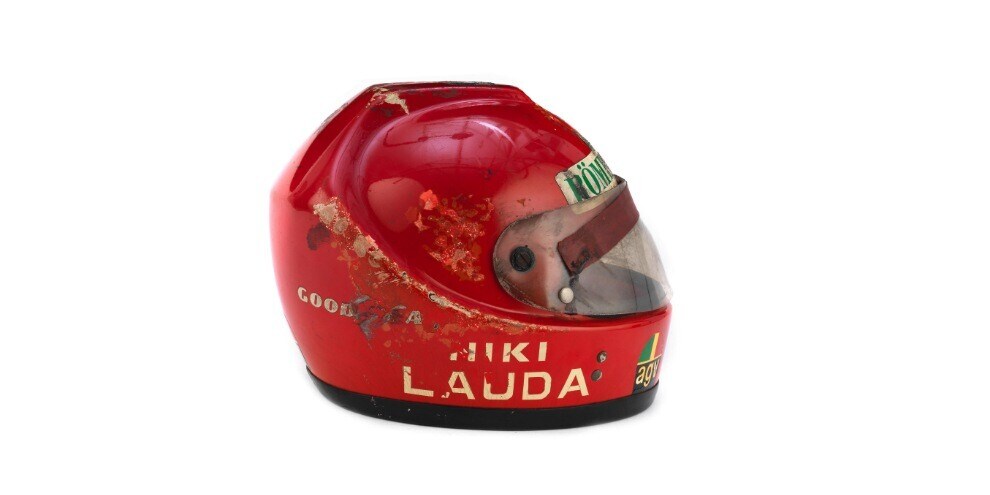 Niki Lauda: il casco dell'incidente a Nürburgring