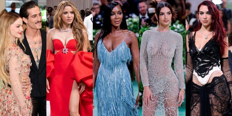 Met Gala 2024, le star da Shakira alla Ratajkowski: trasparenze e strani look