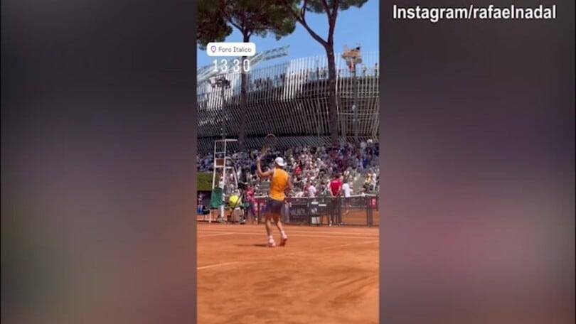 Tennis, l'allenamento di Nadal a Roma