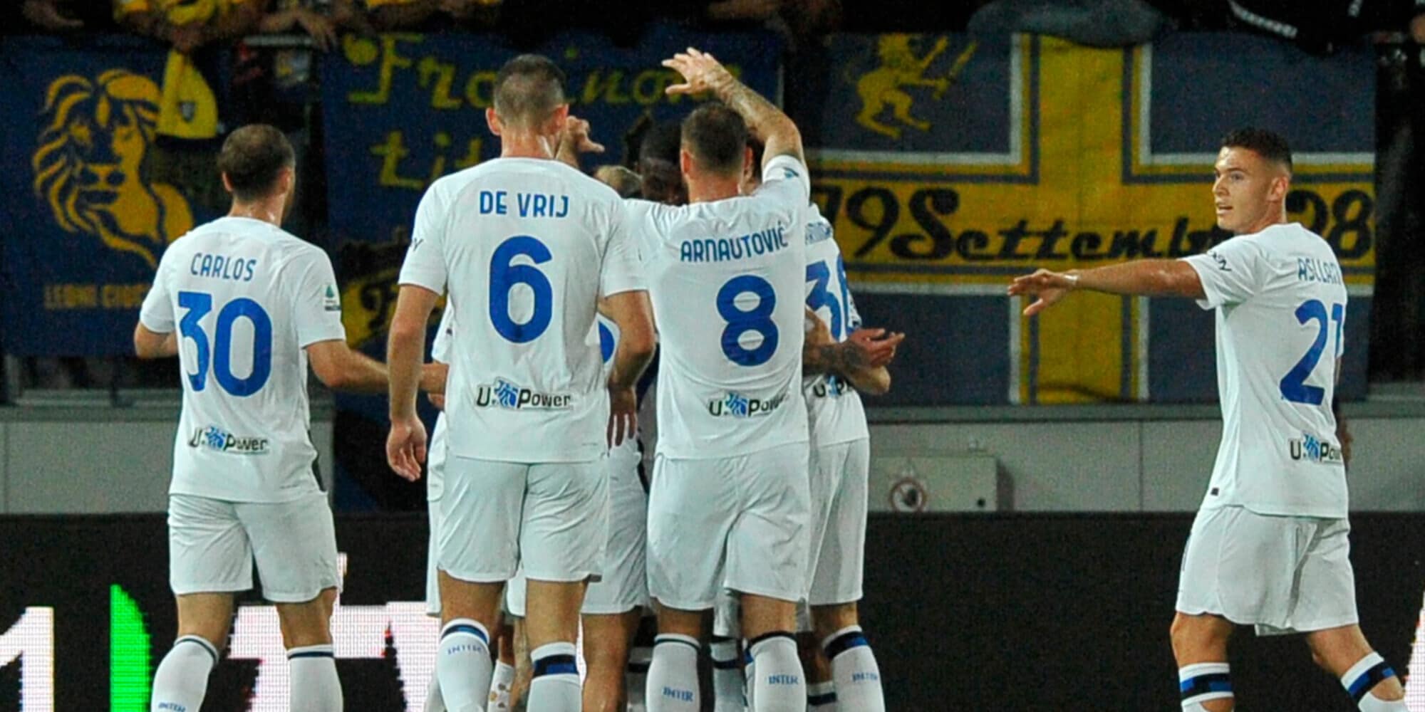 L'Inter segna al Frosinone anche i gol mancati col Sassuolo: è manita
