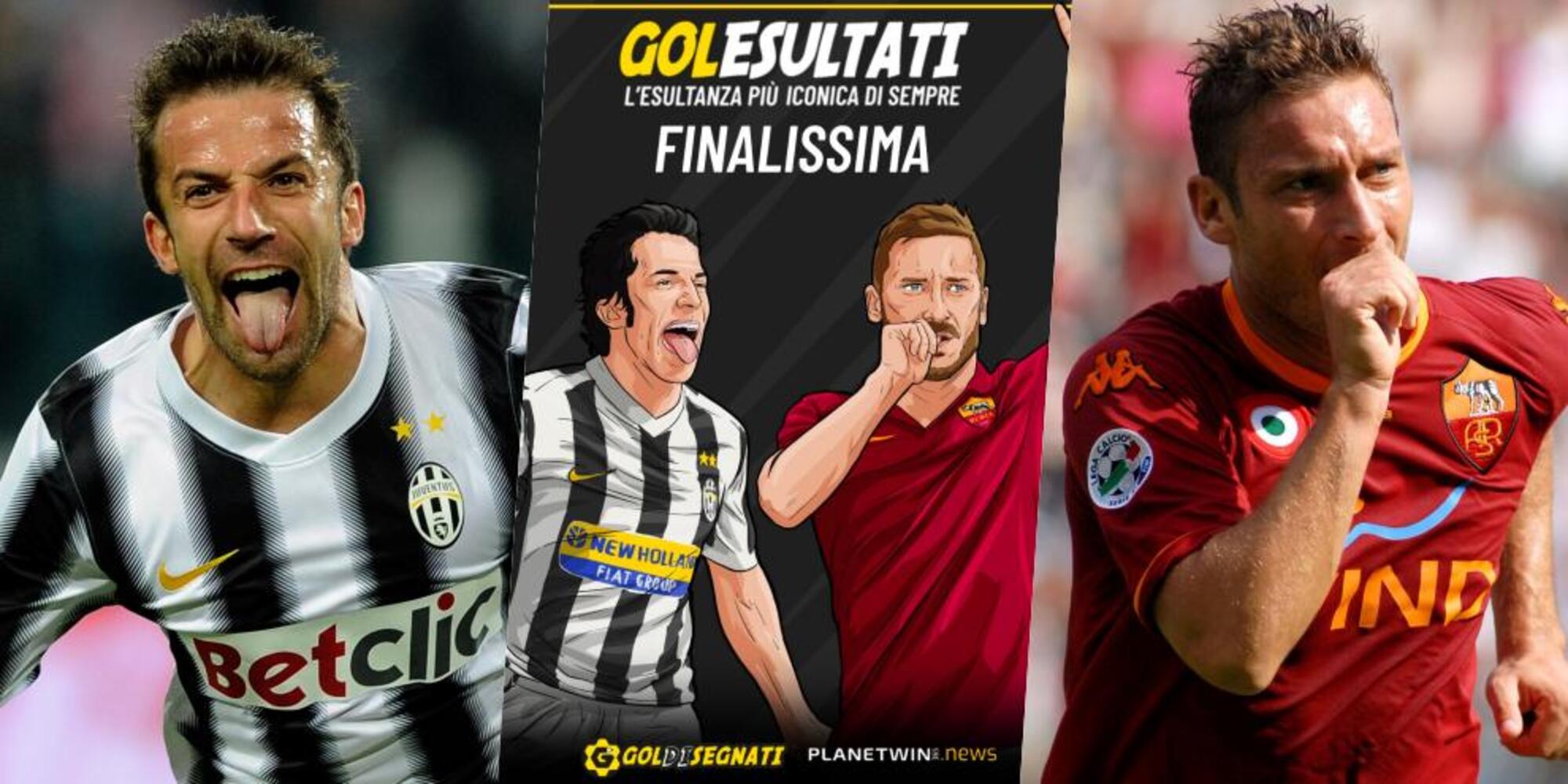 Finale Del Piero contro Totti: sui social è sfida tra le esultanze più iconiche