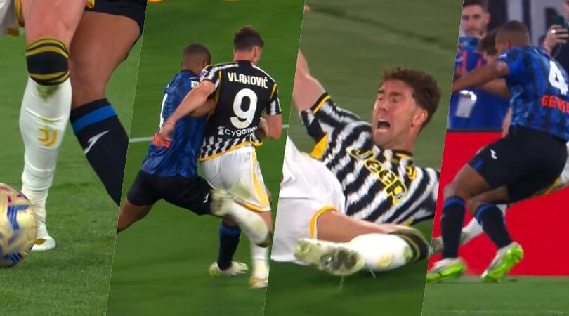 Atalanta-Juve, contatto Vlahovic-Hien in area: per Maresca non c'è il rigore