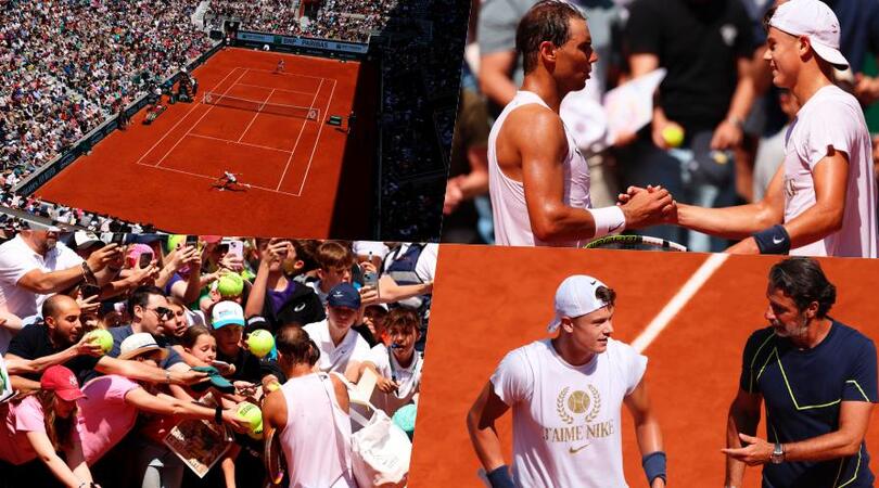 Nadal-Rune, l’allenamento è uno show: lo stadio è pieno per ammirare i due campioni!