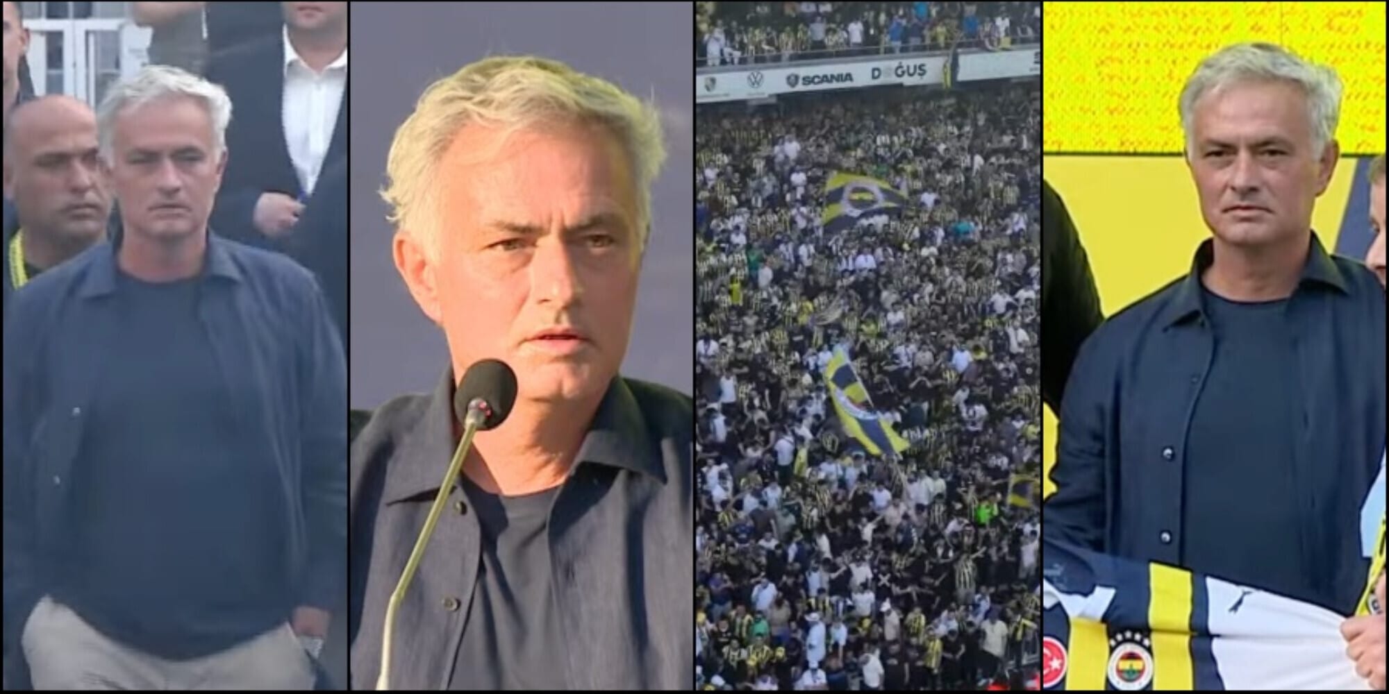 Mourinho-Fenerbahce, arrivo da rockstar: stadio pieno e tifosi in delirio