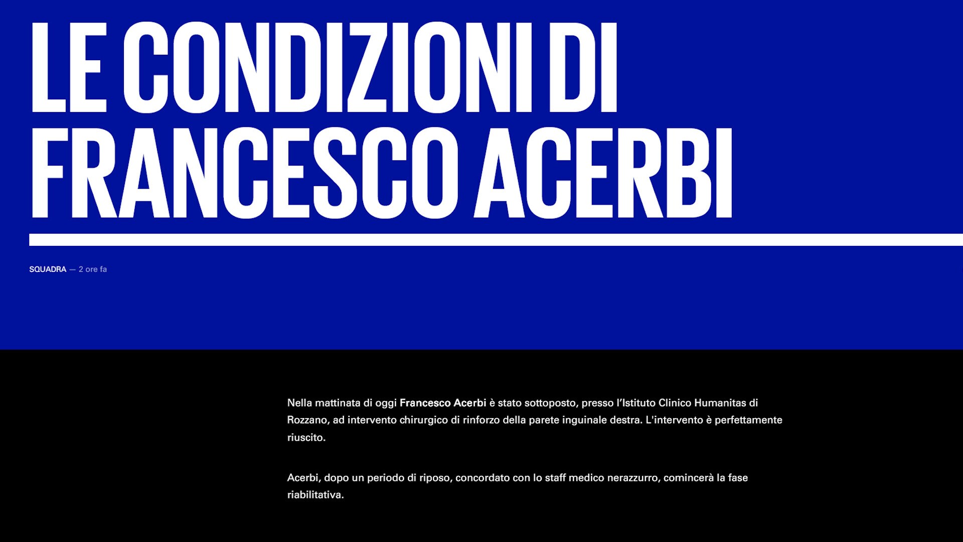 Inter, operazione riuscita per Acerbi