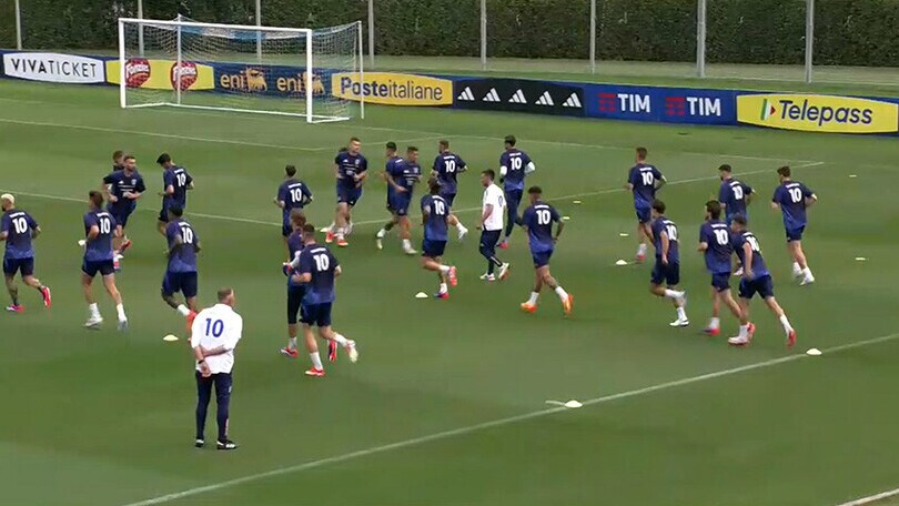 Gli Azzurri a Coverciano, quarto allenamento per il CT Spalletti