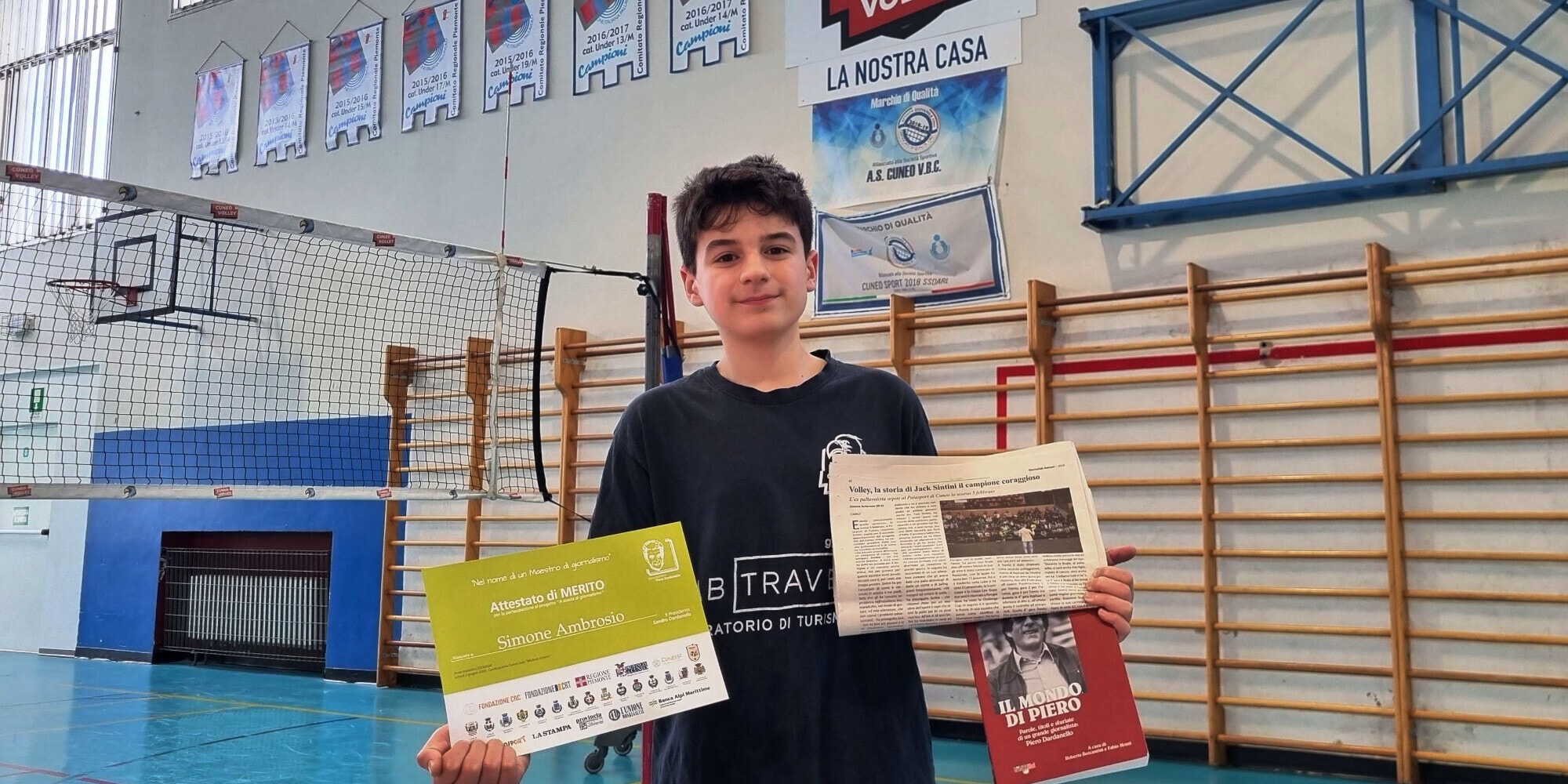 Cuneo Volley: Attestato di merito per l'articolo su Sintini di Simone Ambrosi dell'U15
