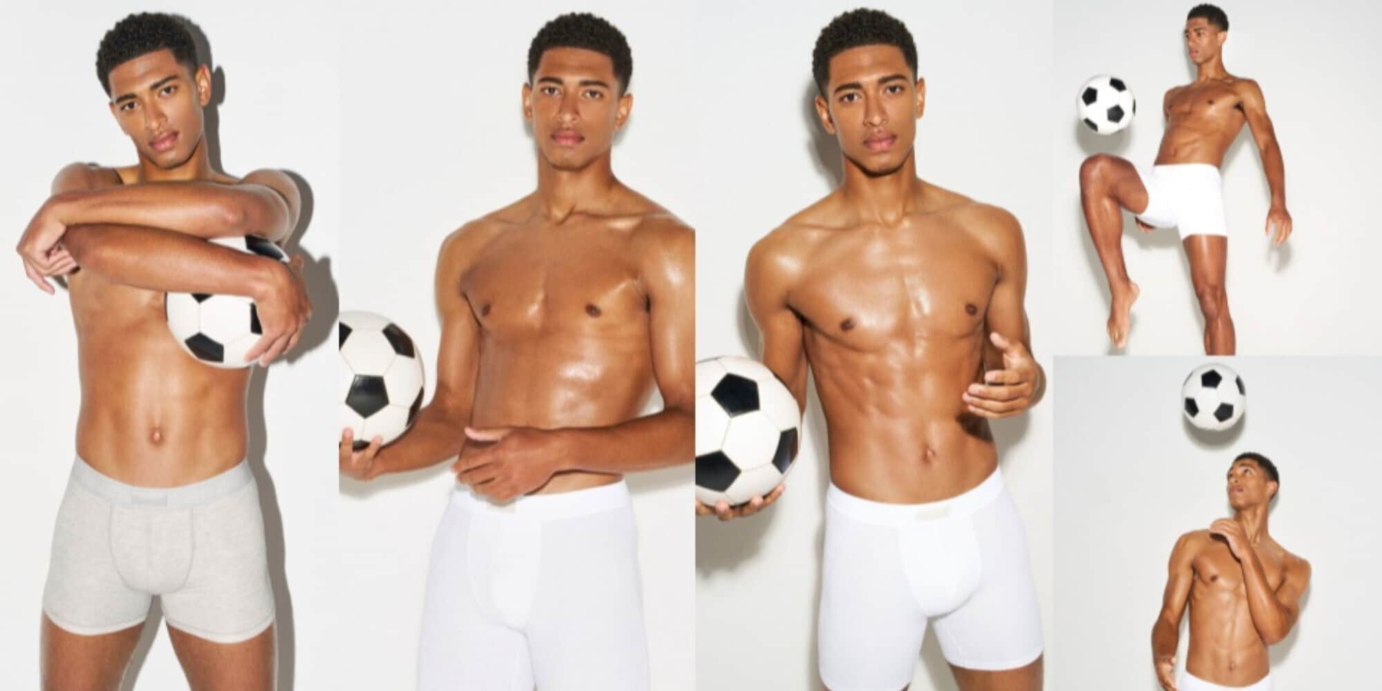 Bellingham come Cristiano Ronaldo: modello in intimo per Kim Kardashian