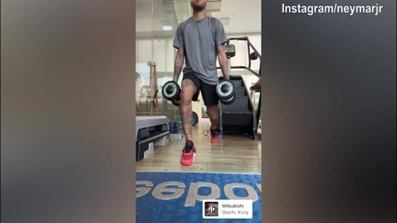 Al-Hilal, l'allenamento di Neymar in palestra