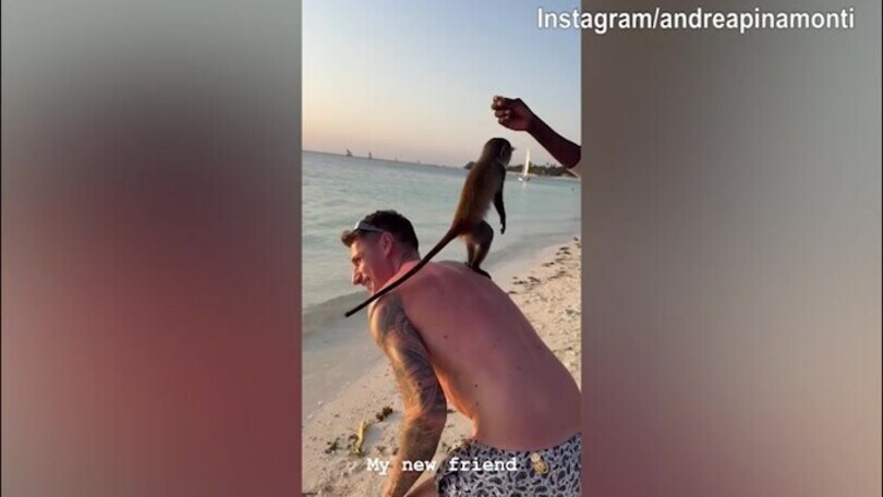 Pinamonti in vacanza con un amico "speciale"