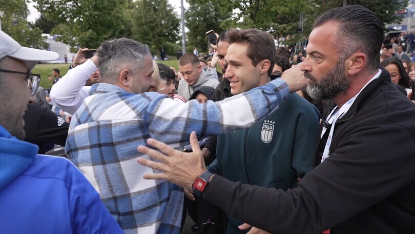 Euro 2024: la visita di Chiesa, Buffon e Spalletti a "Casa Azzurri"