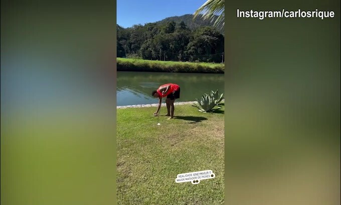 Neymar, che colpo a golf!