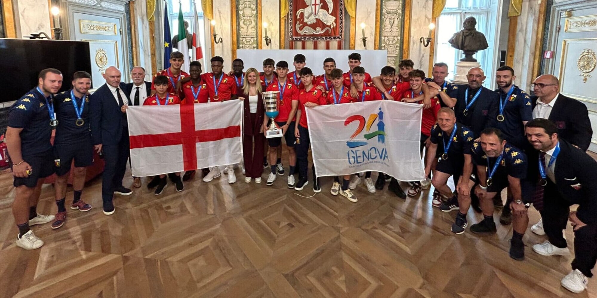 L’assessore Bianchi riceve il Genoa campione d’Italia Under 18